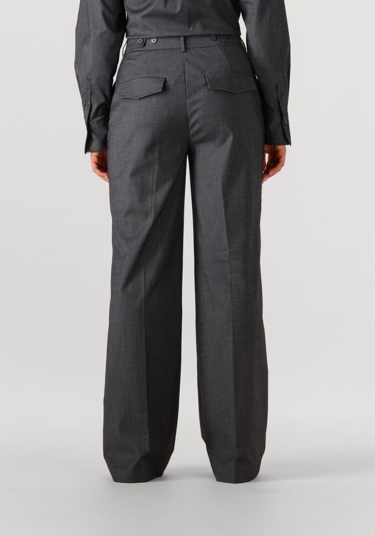 donkergrijze dante6 wijde broek gomo wide leg smart pants