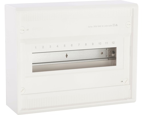 Hager VA12CN opbouwverdeelkast, enkele rij, zonder deur, afmetingen (H x B x D): 245 x 305 x 96,5 mm