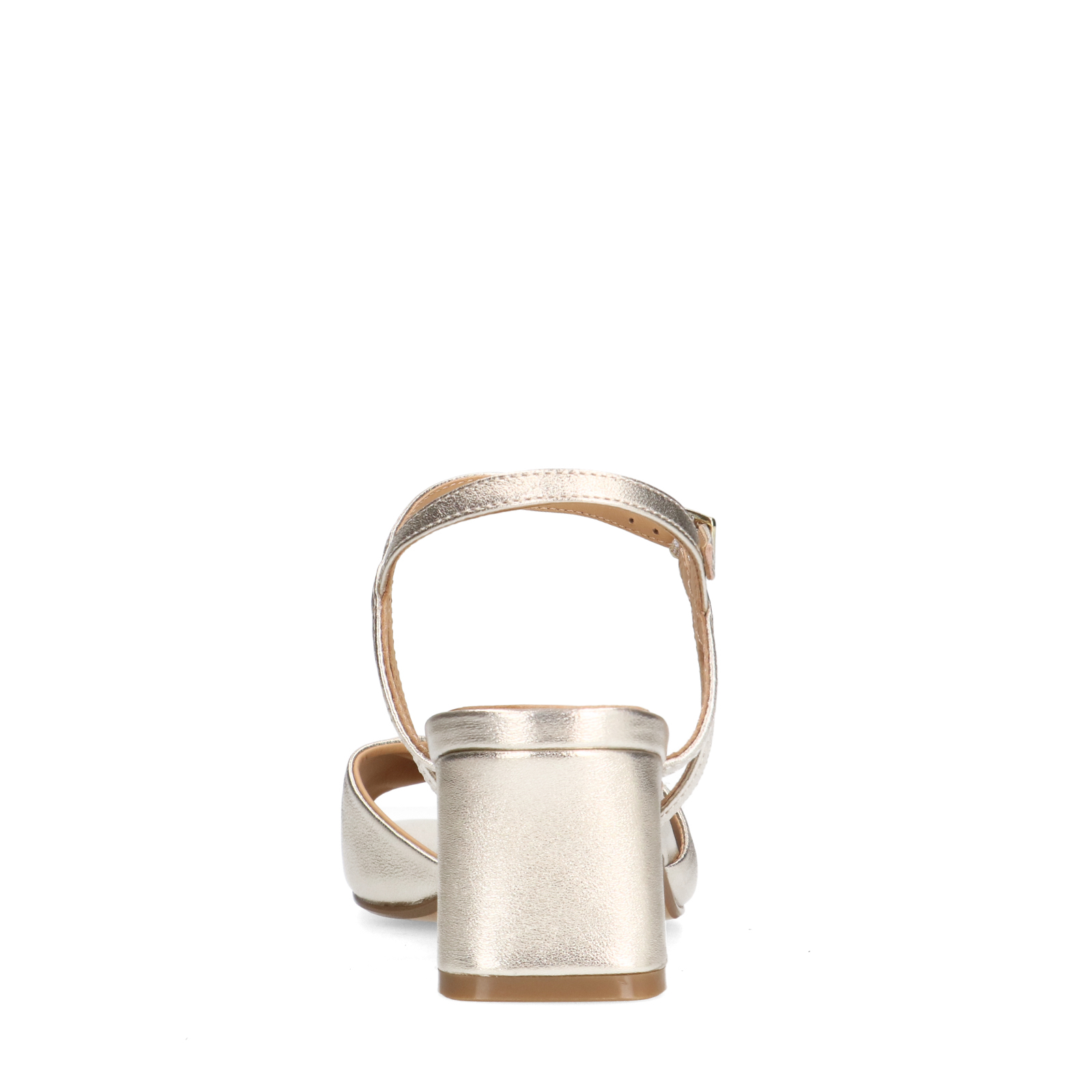 Gouden leren sandalen met hak