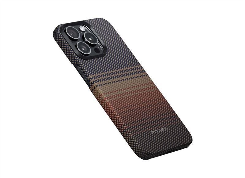 iPhone 15 Pro MagEZ 5 Fushion Weaving MagSafe Aramid Schutzhülle (KI1501SU) - Sunset (Rot / Schwarz)