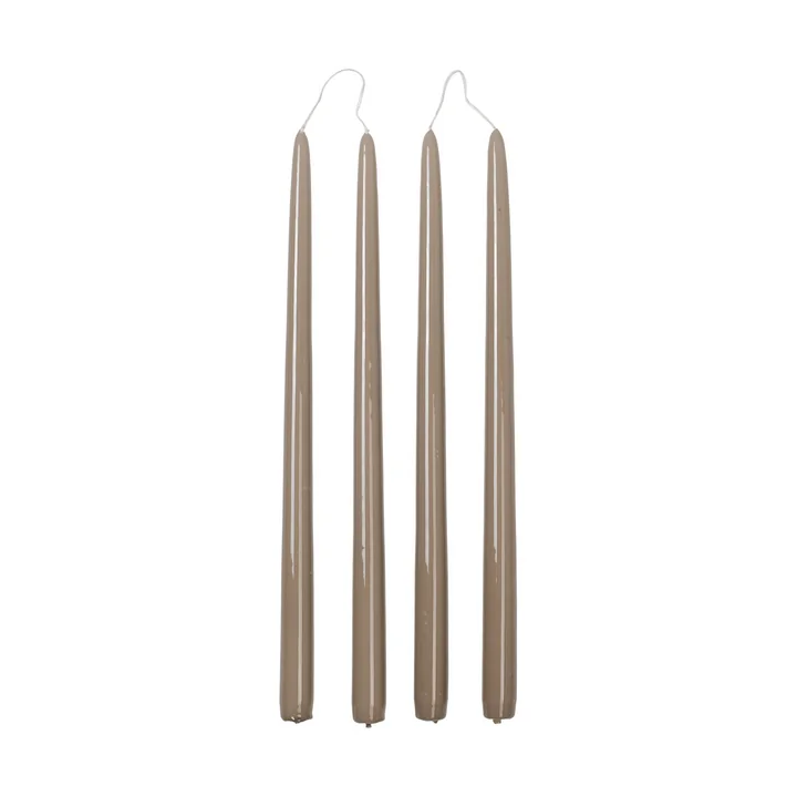 Broste Copenhagen - Smooth Kerze, H 38 cm, grau (4er-Set)