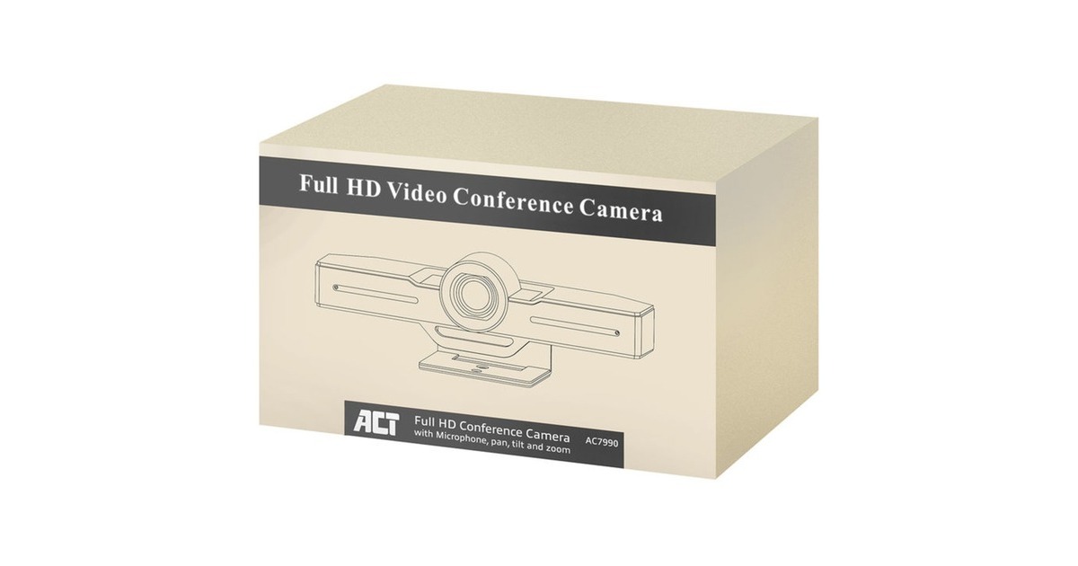 ACT ConnectivityFull HD Conference Camera met microfoon, pan, tilt en zoom webcam  (Zwart)