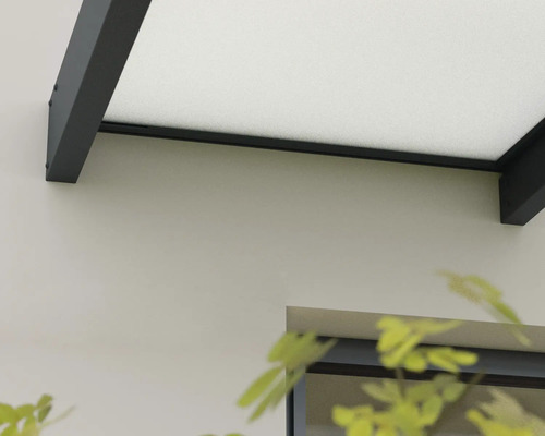 PALRAM-Canopia rechthoekige luifel Sophia XL Opaal 1920x1400x170 mm aluminium gepoedercoat grijs RAL 7016