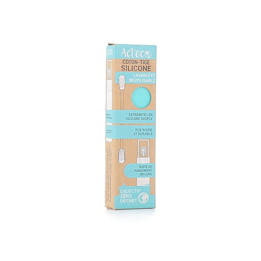 Act'Eco Coton-tige en Silicone Lavable et Réutilisable