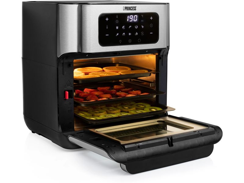 Princess Heissluftofen mit Frittierfunktion 10 l, Schwarz Heissluftfritteuse