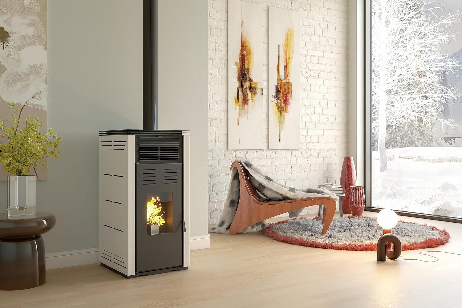 JOIMA - Pelletofen ohne Strom Natur Style Modell 8 kW (Braun)