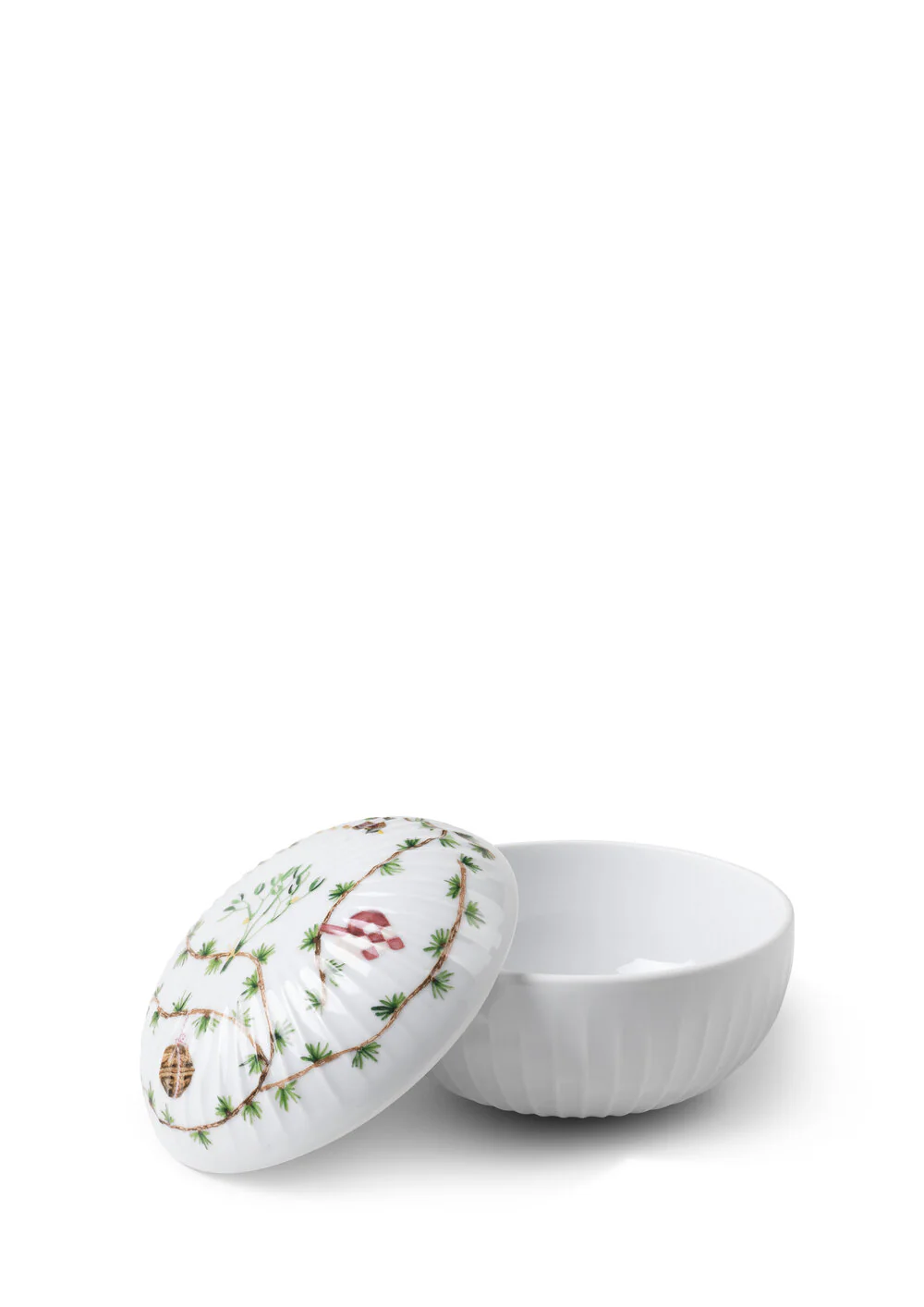 Kähler  Hammershøi Christmas bonbonniere, hvid m. deko - Ø12 cm