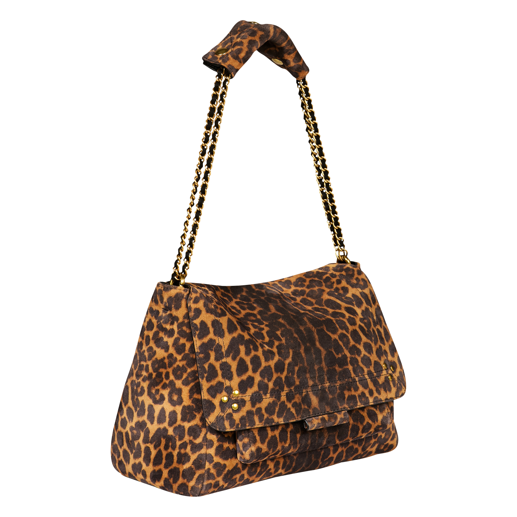 LULU L - Sac bandoulière en cuir imprimé | Marron