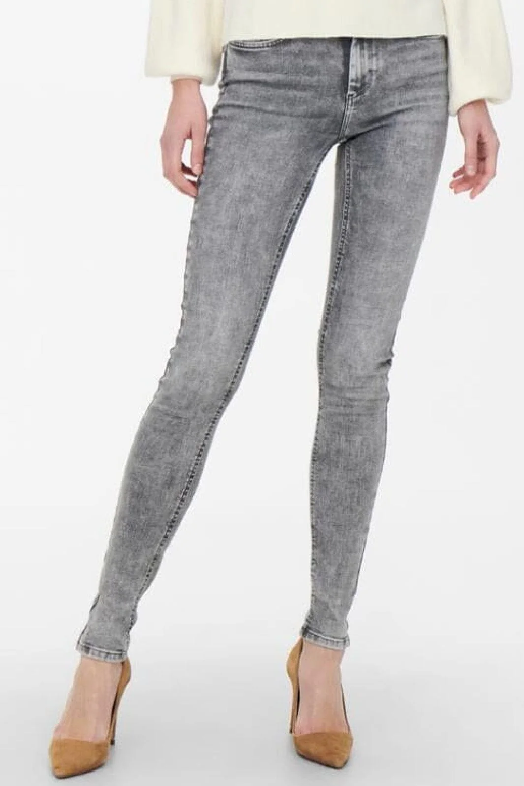 Only Onlblush Mid Sk 179689 light grey denim