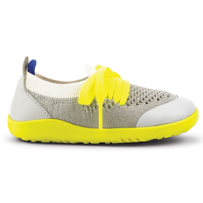 Bobux Bobux I-Walk Play Knit gris blanc et jaune