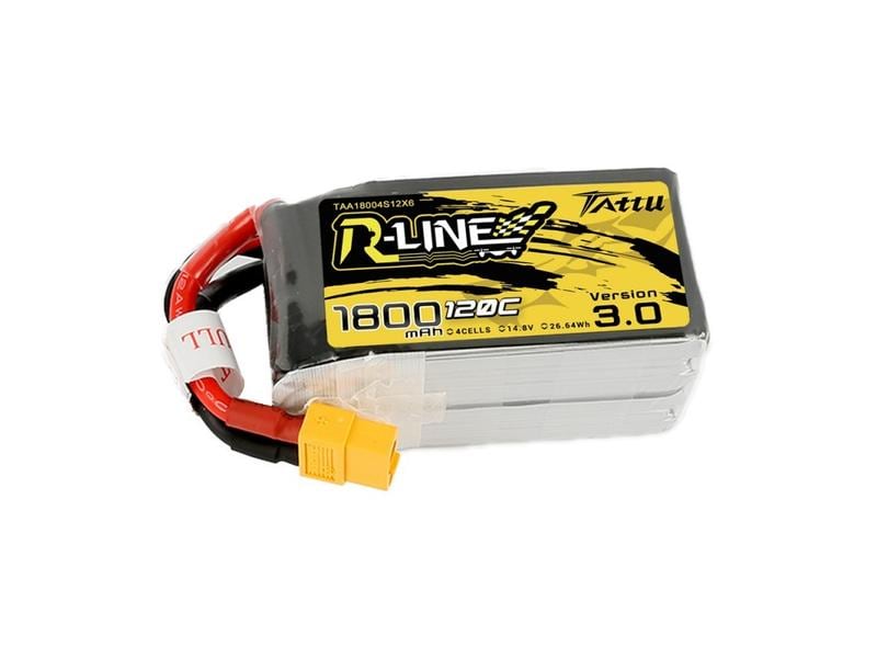 Tattu RC-Akku LiPo 1800 mAh 14.8 V 120C R-Line V3.0 4S LiPo-Akku für Flugmodelle mit XT60 Stecker