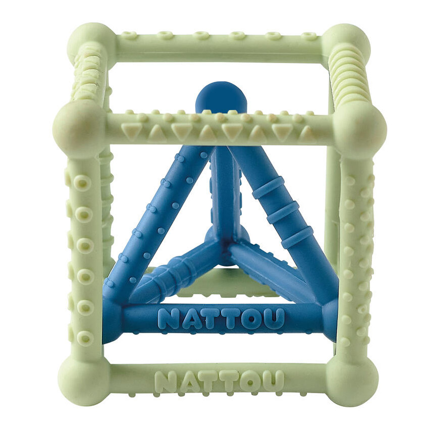 Cube d'éveil en silicone Vert/Bleu