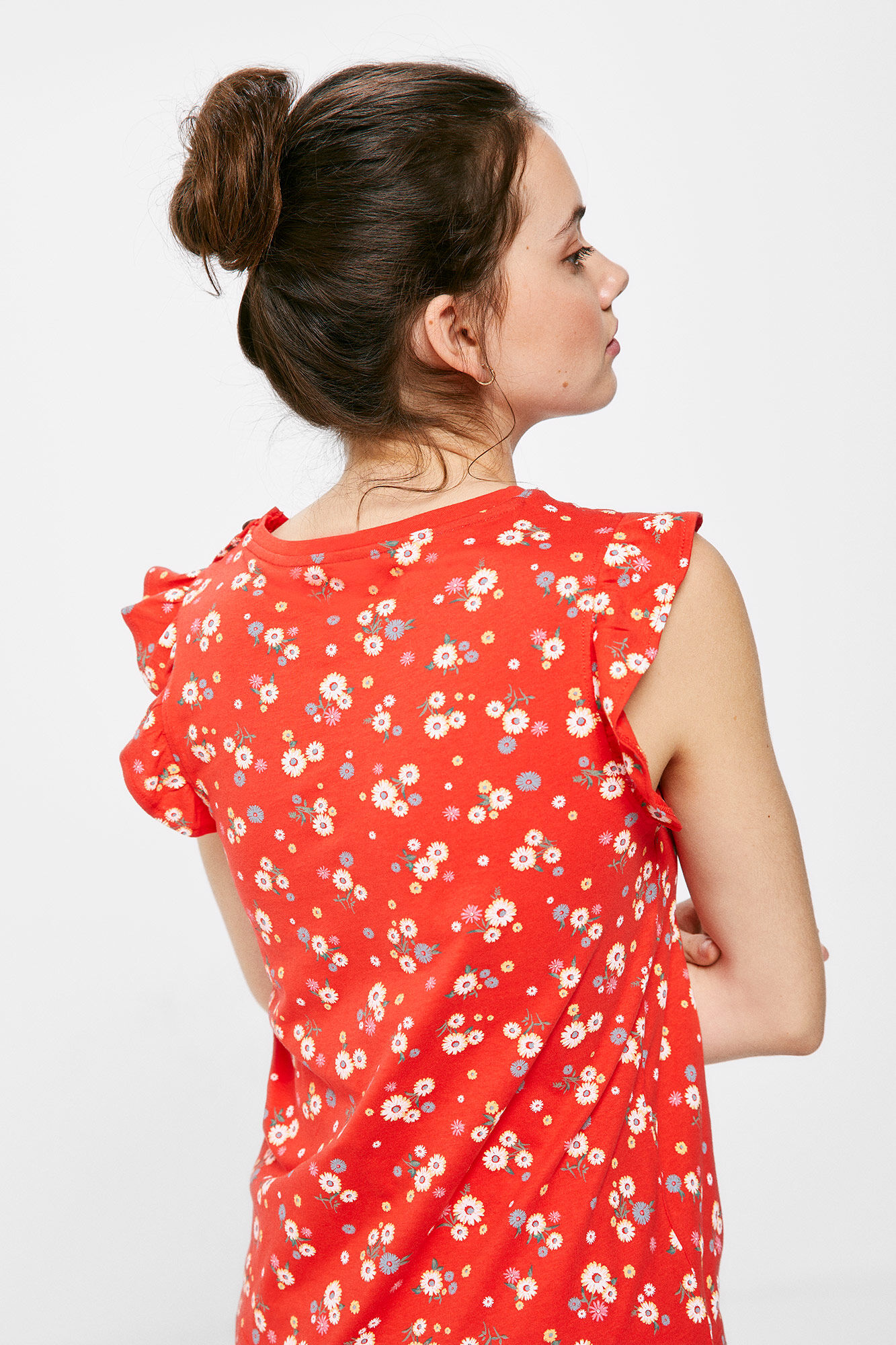 Botões de ombro estampados para camiseta - vermelho
