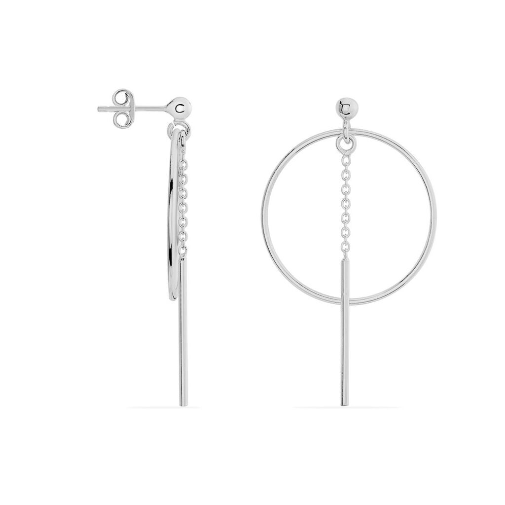 Boucles D'oreilles Pendantes Enissa Argent Blanc