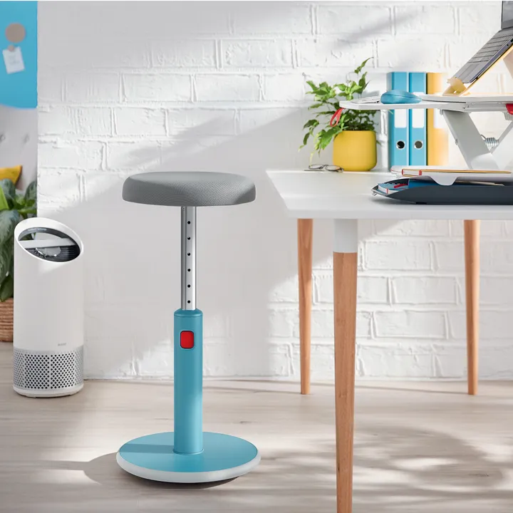 Leitz Ergo Cosy Active Sidde-stå balancestol 2-i-1 blå - højdejustering 46-79 cm
