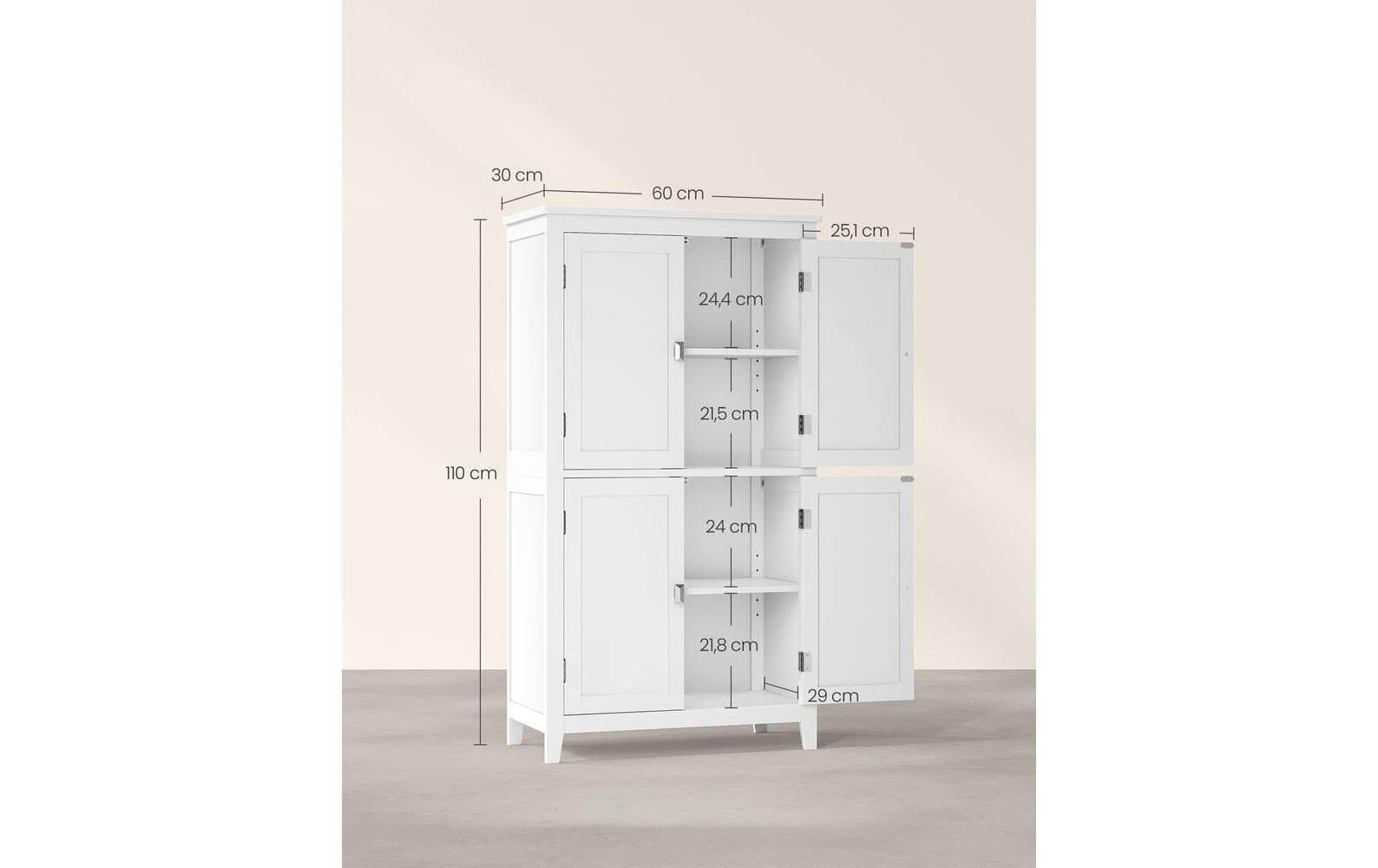 VASAGLE Vitrine »Landhausstil 60 x 110 cm«