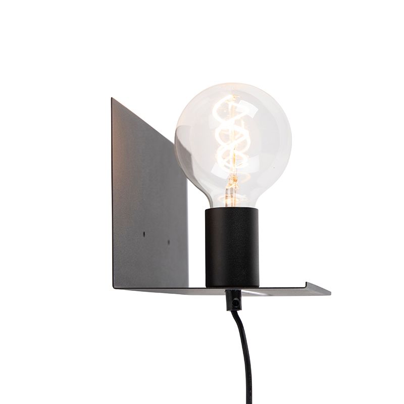 Moderne wandlamp zwart verstelbaar - Muro