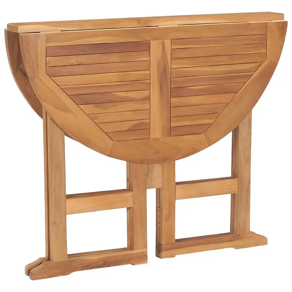 vidaXL - Tuintafel inklapbaar - Bruin - Massief teakhout - Ø 90x75 cm