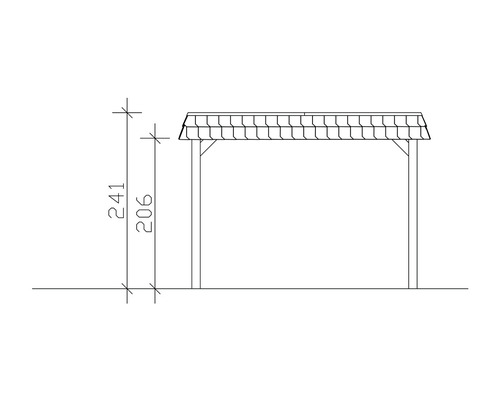 SKAN HOLZ Spreewald enkele carport inclusief paalankers, 345 x 589 cm, walnoot