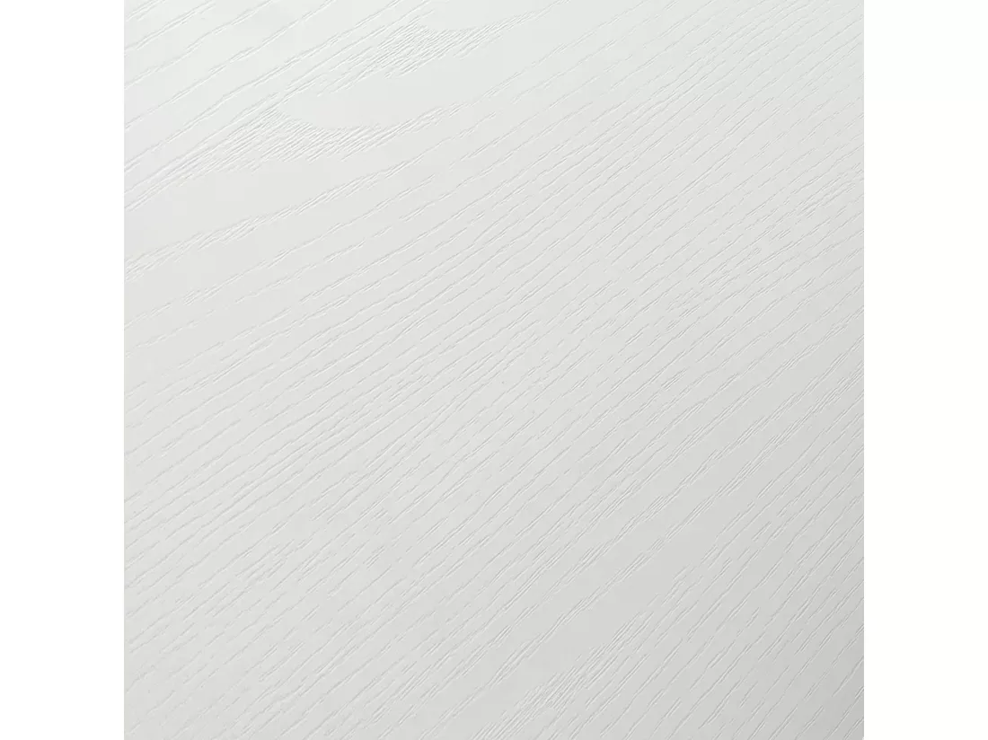 Table en bois, frêne blanc, base blanche, ext.160x90-210x90cm - VOLPAIA