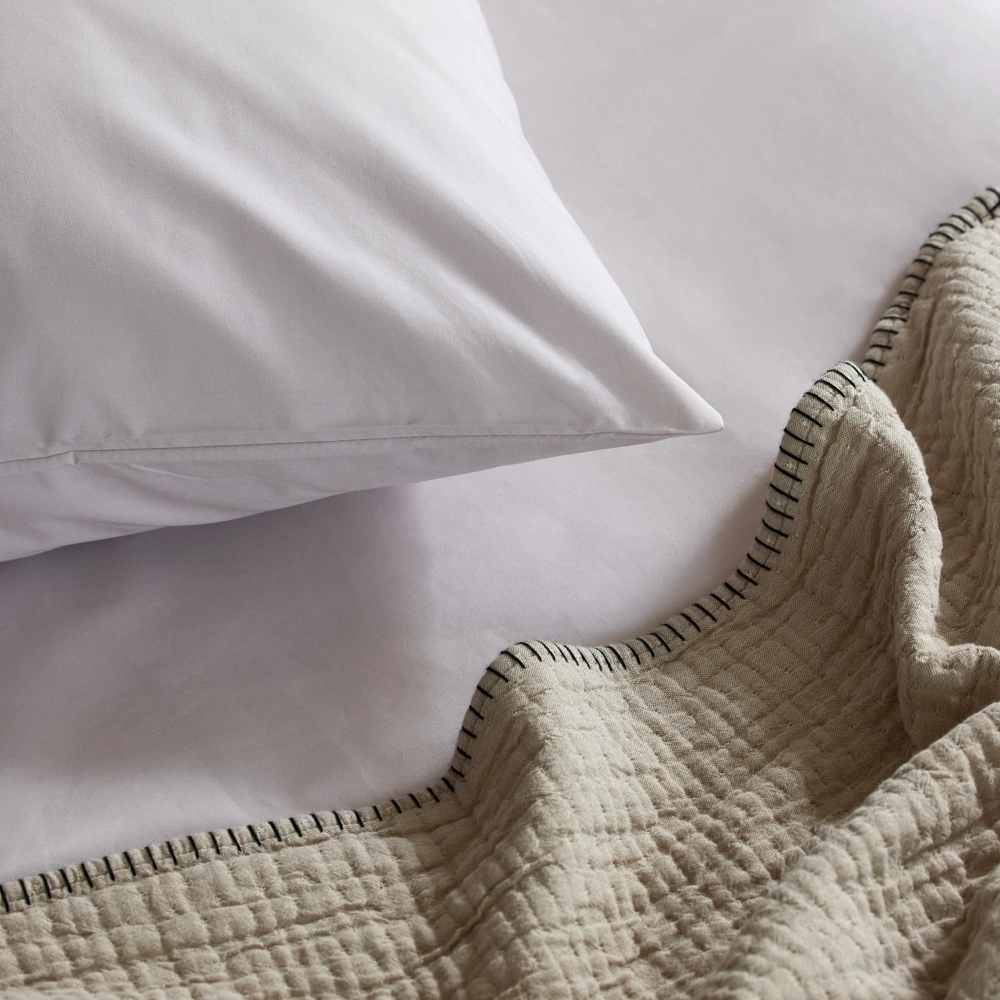 CELIANE - Lot de 2 taies d'oreiller | Blanc