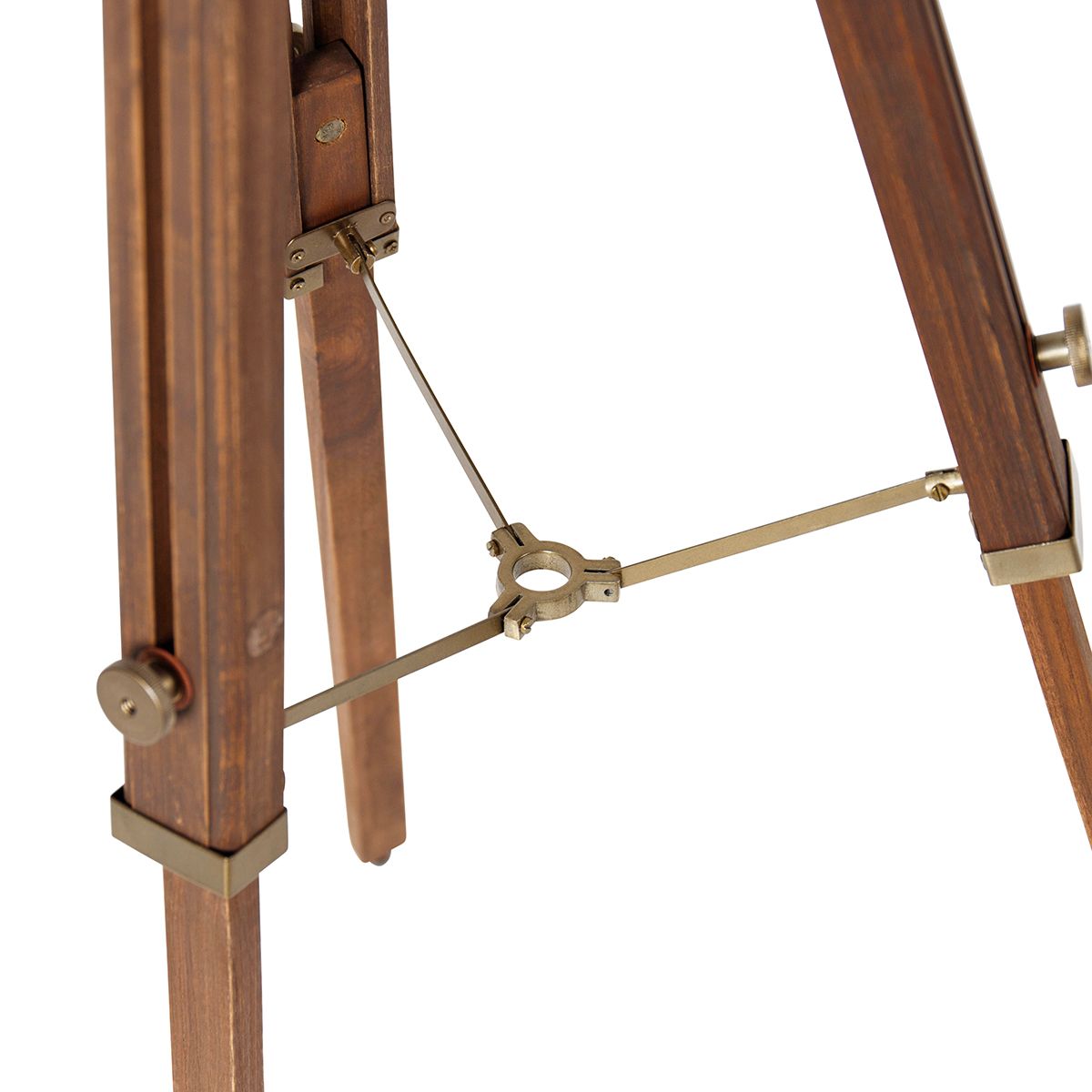Smart tripod vloerlamp brons met hout studiospot incl. Wifi A60 - Radient