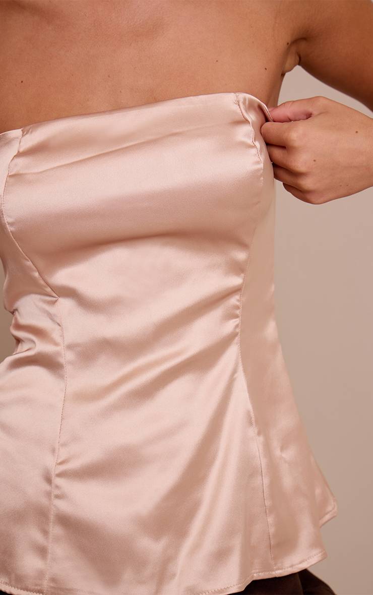 Champagne Haut Bandeau Long En Satin