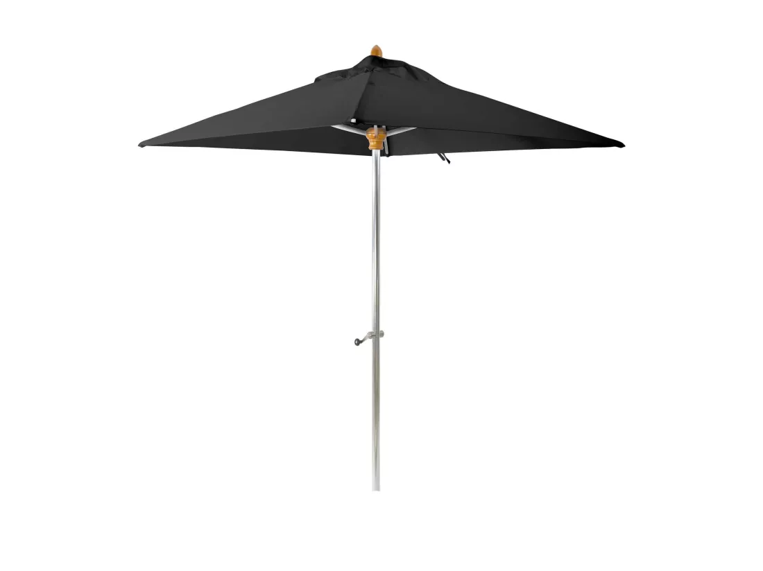 Now's Home - Parasol En Aluminium Et Toile Noire 200cm