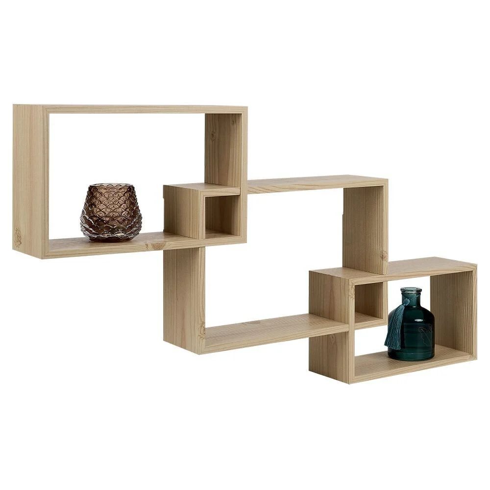 Lot de 3 étagères rectangulaires en bois