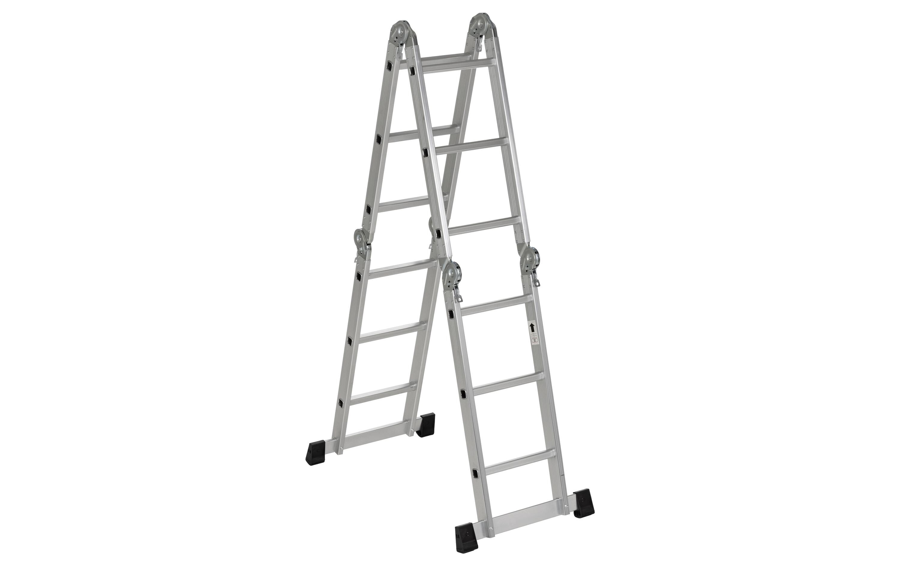 Mehrzweckleiter StepUp 4 x 3 SprossenMultifunktionsleiter aus Aluminium mit zwei Arbeitsplanken