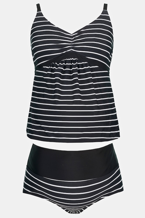 Bellieva-Tankini, Ringel, Raffung, verstellbare Träger