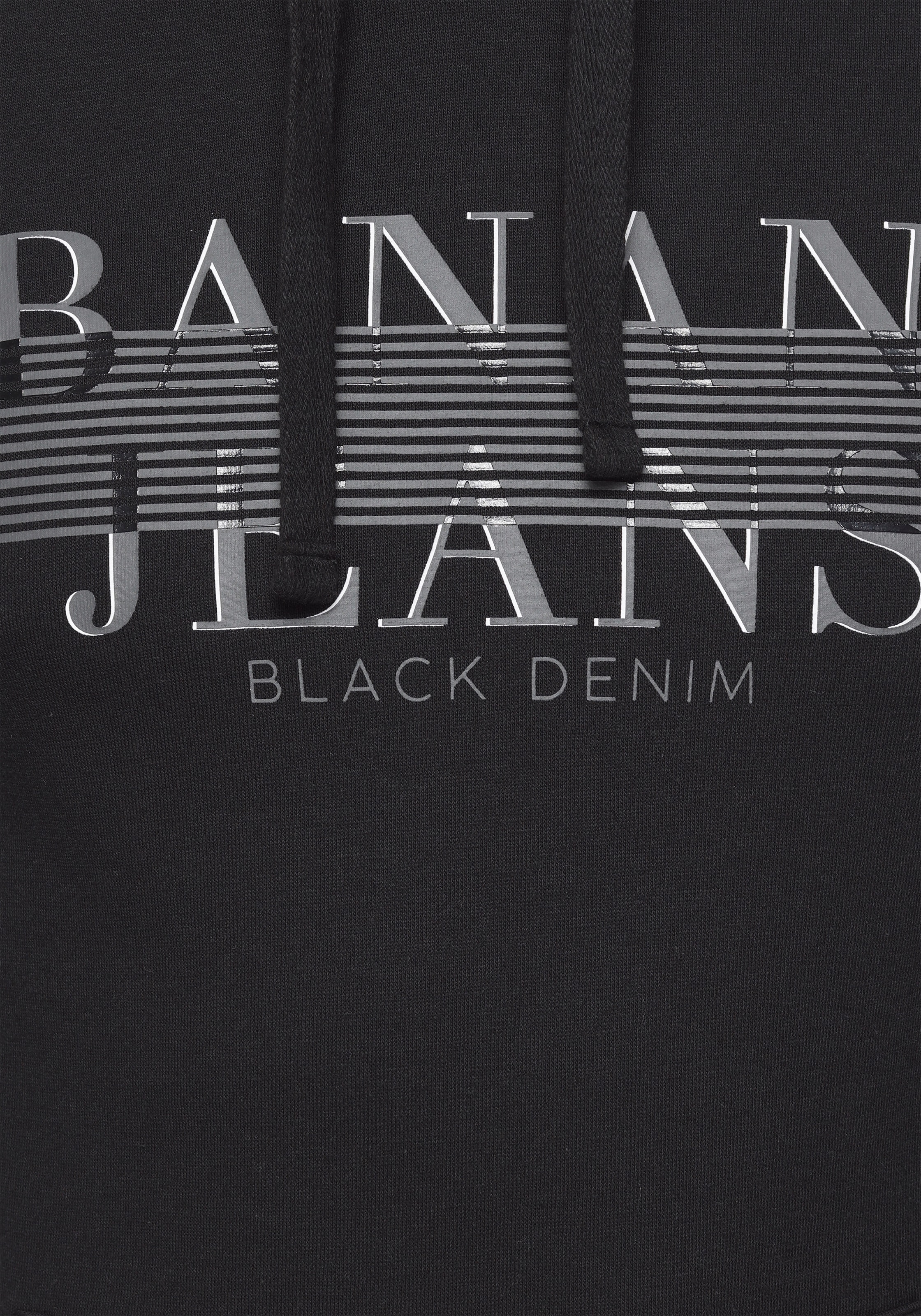 Bruno Banani Kapuzensweatshirt , schmale Passform,  bedrucktes Design,  aus Baumwollmischung