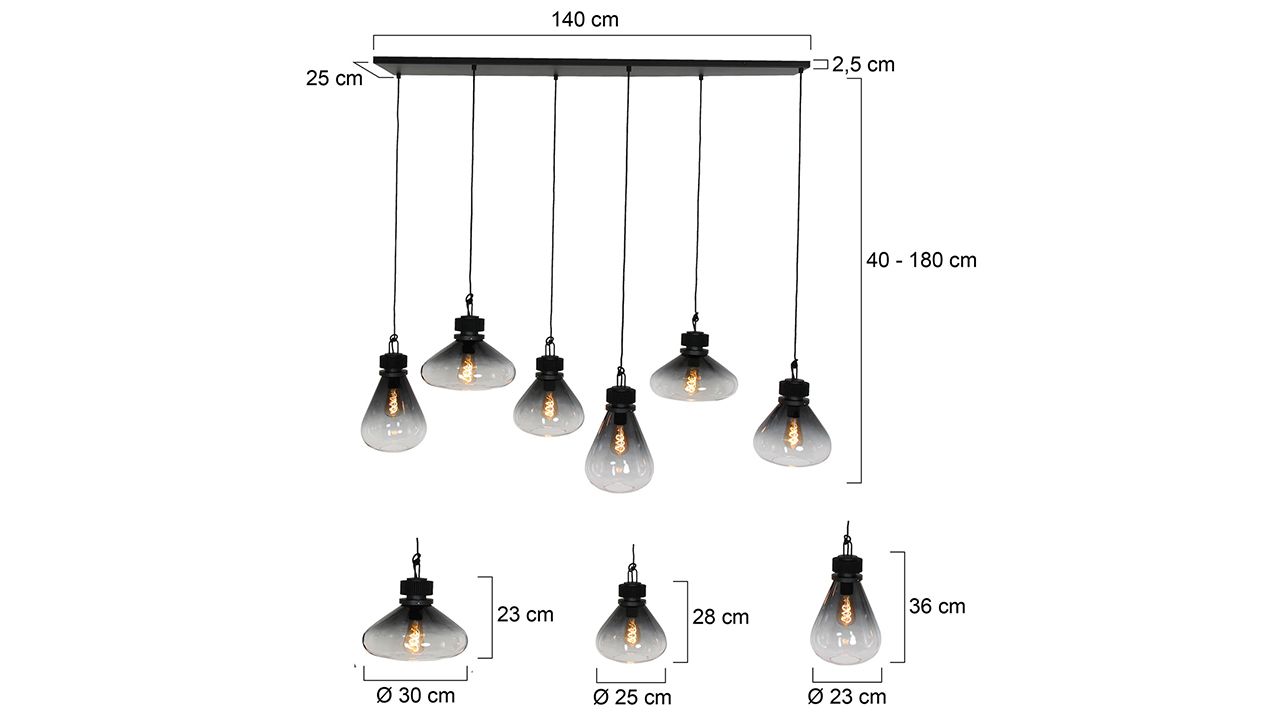 Hanglamp 2672ZW Flere B150 x D45 cm
