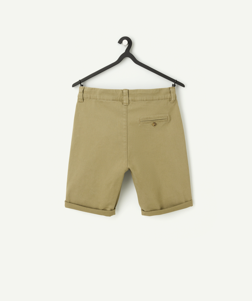 bermuda garçon en fibres recyclées kaki