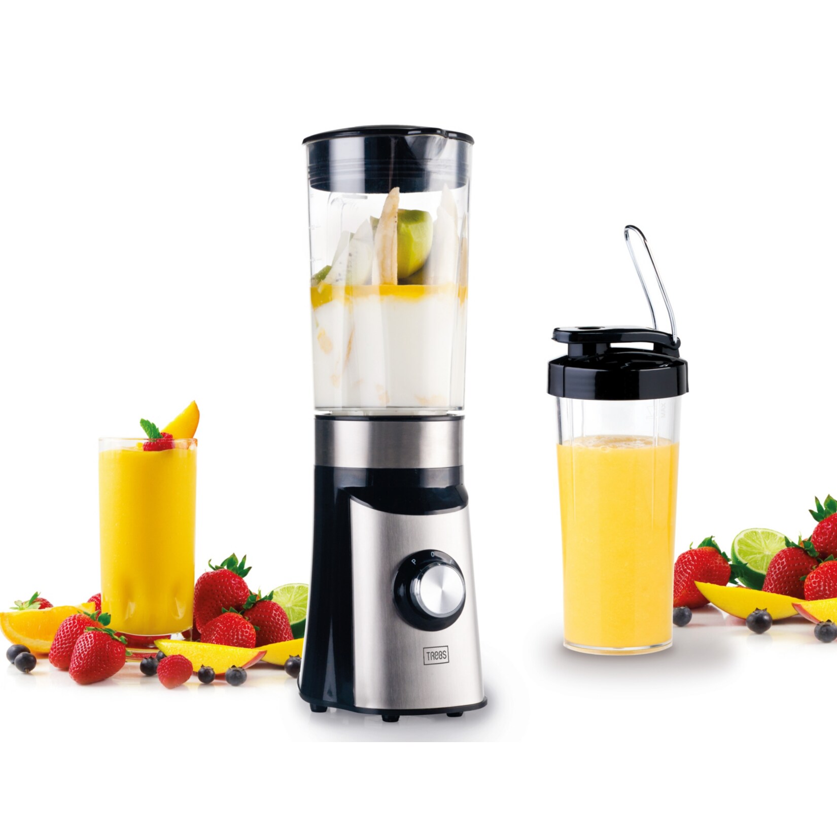Trebs 99242 - 2 in 1 Gerät - Smoothie Maker und Mixer Pro - 2 Stufen - Spülmaschinenfest