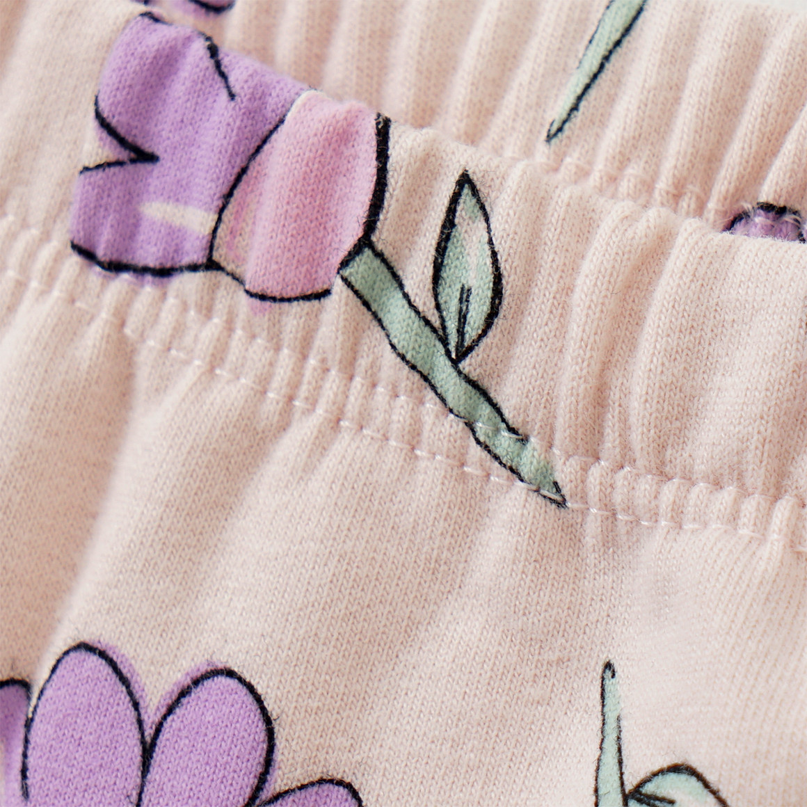 Topomini Baby Sweat-Leggings mit Blumen-Allover creme / lila