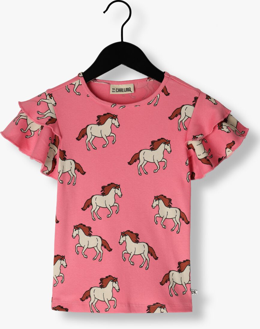 CARLIJNQ roze carlijnq top wild horse - ruffled shirt