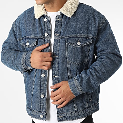 Veste Jean Col Mouton Rick Bleu Denim