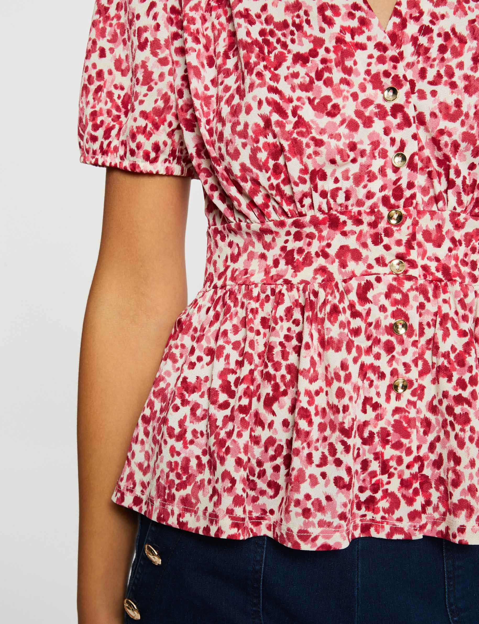 T-shirt manches courtes imprimé abstrait multico femme - multico
