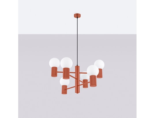 SOLLUX LIGHTING - Lustre halo 6 rouge ochra