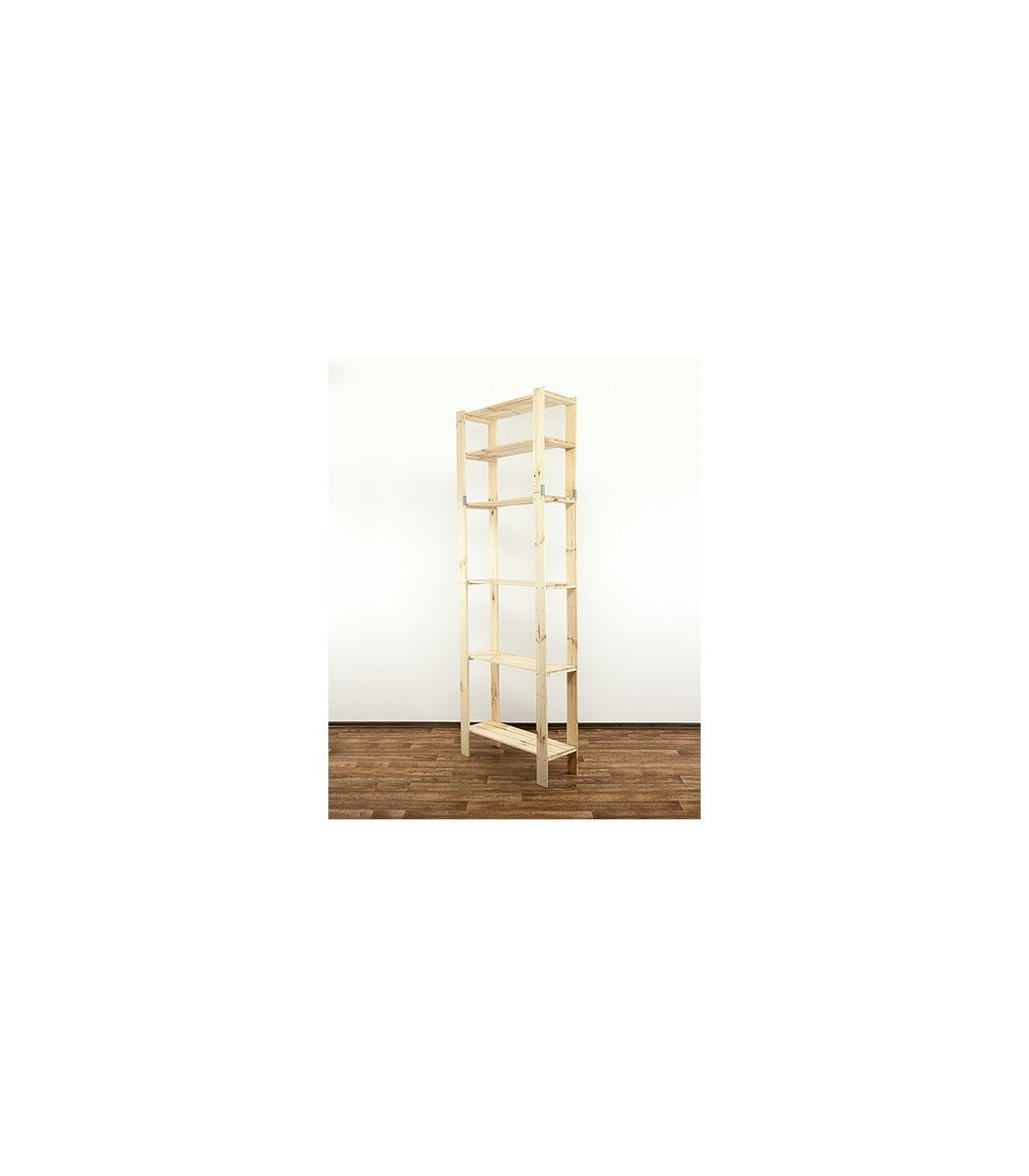 PROREGAL Houten Plank Woodland HxBxD 230 x 80 x 30 cm Plankbelasting 120 kg 6 planken Dennenhout Naturel