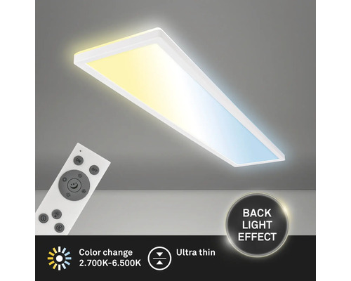 Dimbaar LED-paneel, 36W, 4800 lm, CCT verstelbaar, wit, 20x98 cm, slank design + afstandsbediening + achtergrondverlichting + nachtlampfunctie