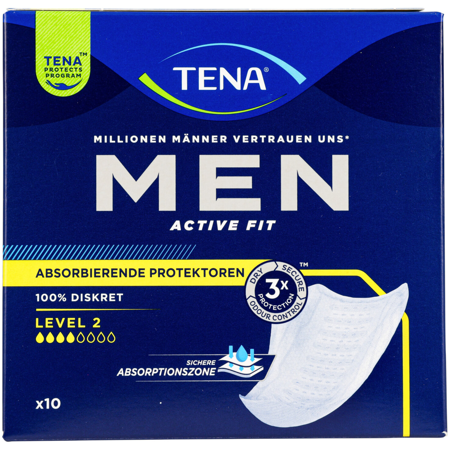 Tena Men Active Fit Inkontinenz-Einlagen Level 2 10 Stück