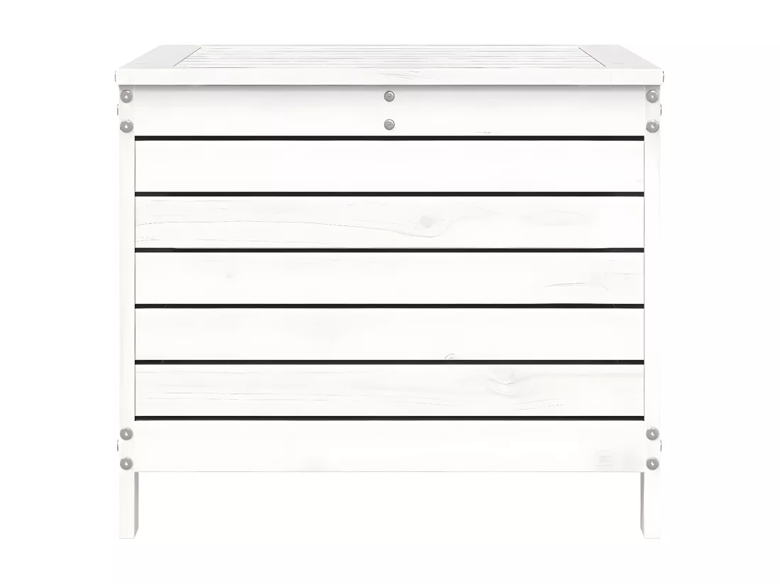 Repose-pied de jardin blanc 62x63,5x53,5 cm bois de pin massif