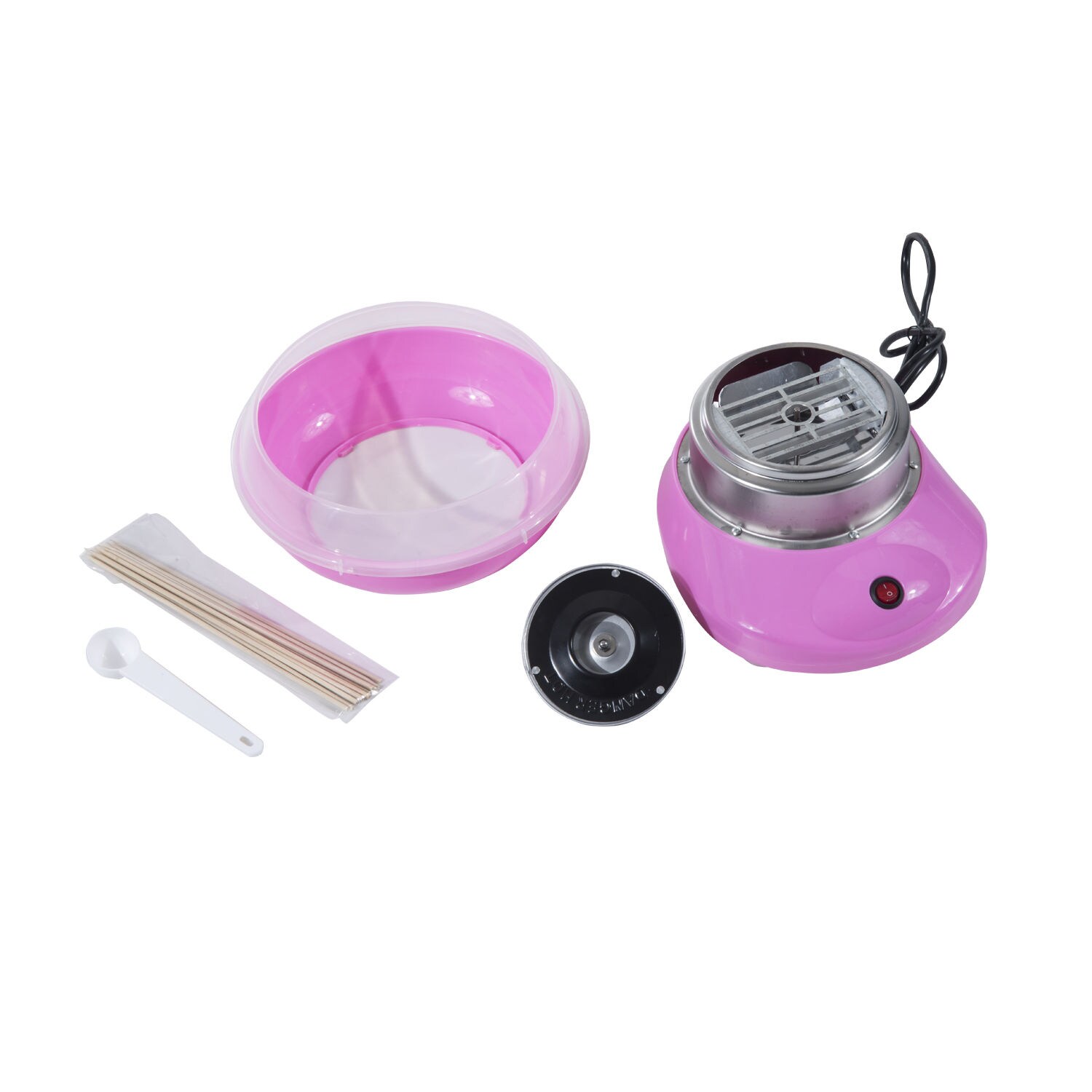 HOMCOM Zuckerwattemaschine mit rutschfesten Gummifüßen 27 x 26 x 18 cm (LxBxH)