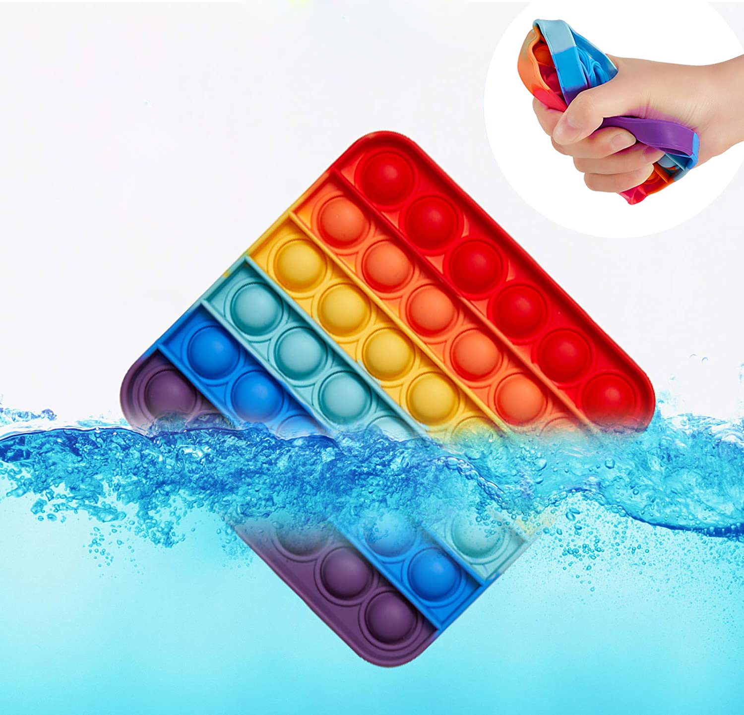 (180x105mm) Anti Stress Silikon Bubbles Pop It Fidget Spiel - Eis am Stiel