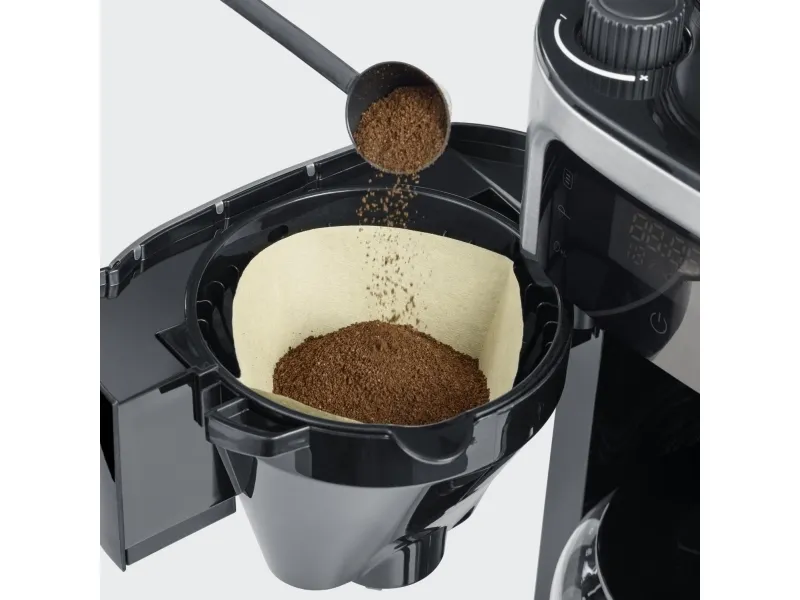 SEVERIN KA 4814 - Kaffemaskine - 8 kopper - børstet rustfrit stål/sort