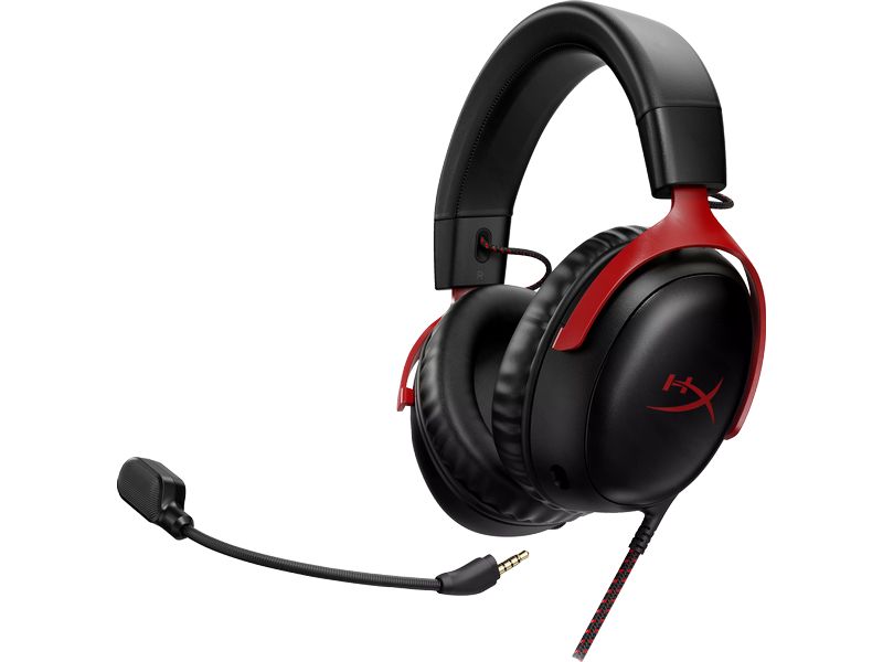 HyperX Headset Cloud III Rot/Schwarz Komfortables Gaming-Headset für PC und Spielkonsolen