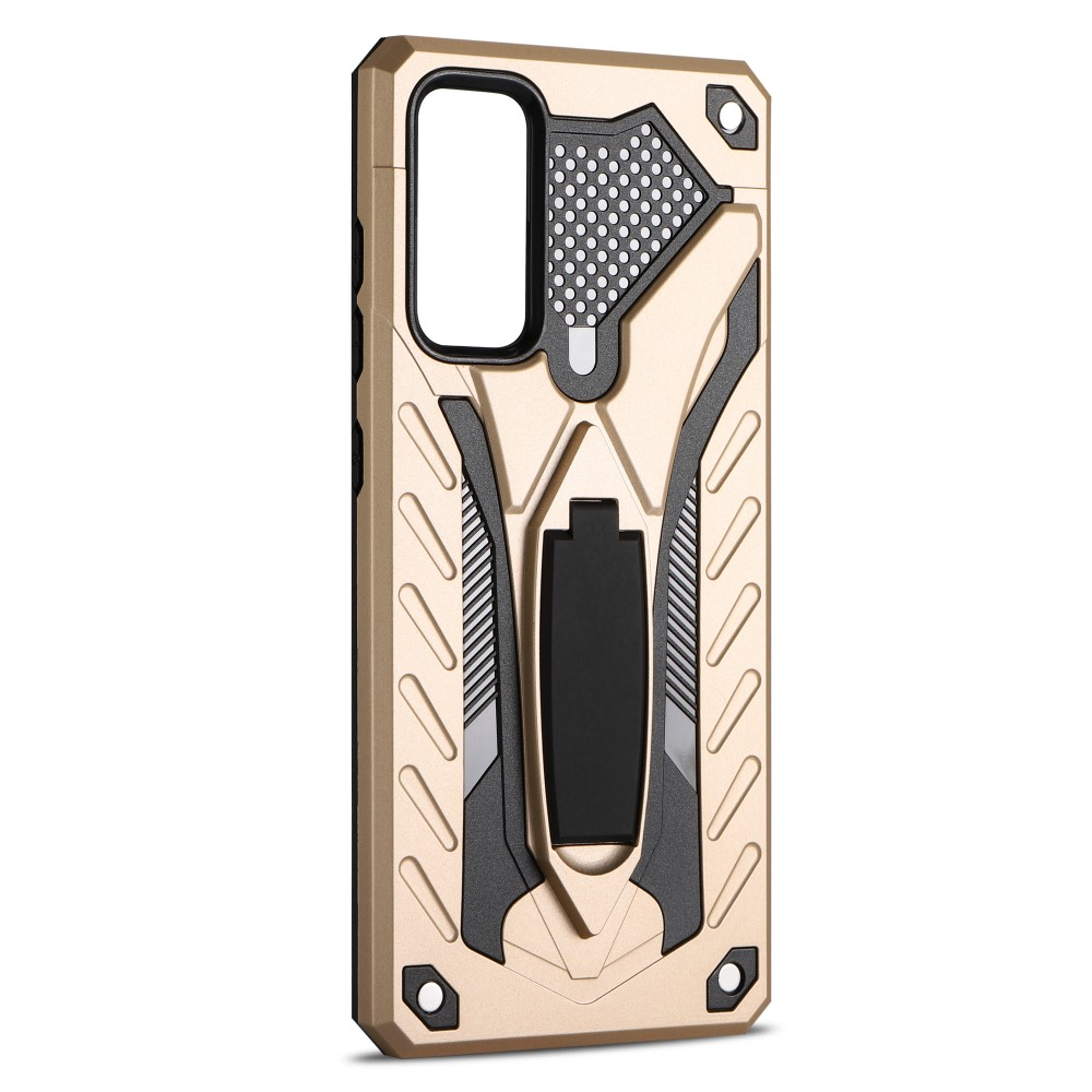 Samsung Galaxy S21 FE 5G Hybrid Hardcase Hülle   Kickstand Aufsteller - Gold / Schwarz
