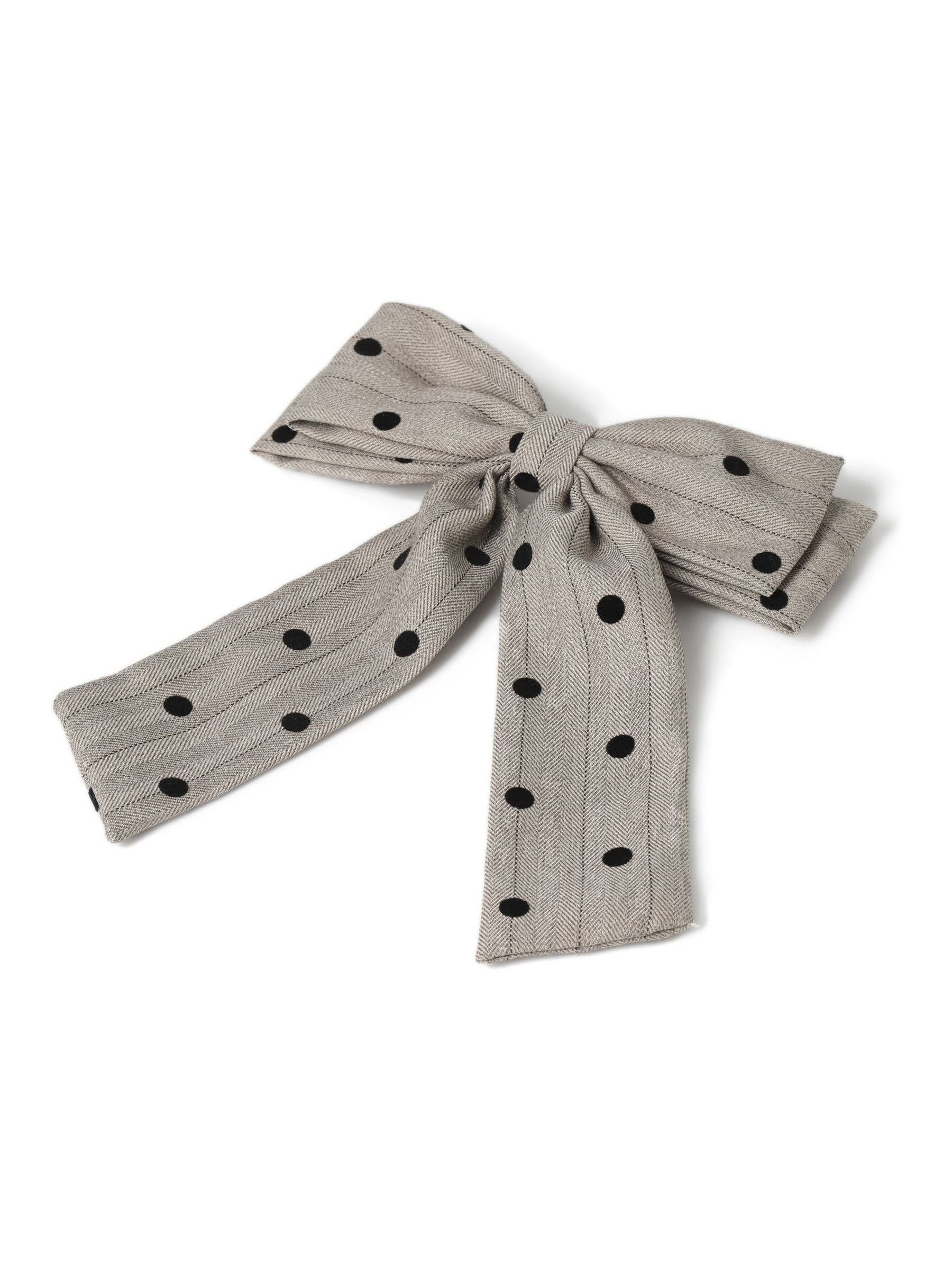 Aela Cream Tweed Polka Dot Hair Bow